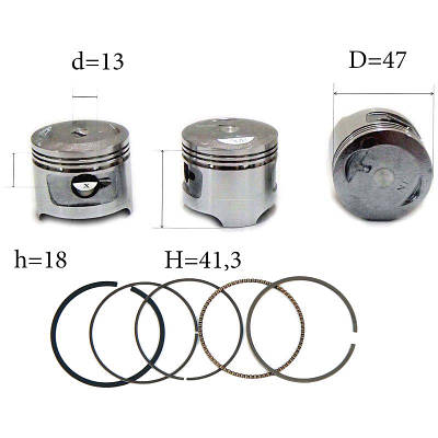 Поршень на мопед 47мм - купить недорого оптом на Prom.ua: цены, акции и ...