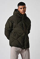 Мужская зимняя куртка до -25*С теплая хаки | Мужской пуховик зимний с капюшоном удлиненный (My)
