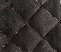 Тканина (Алькаантара) для автомобільних чохлів чорна зі стьобанням + підкладка