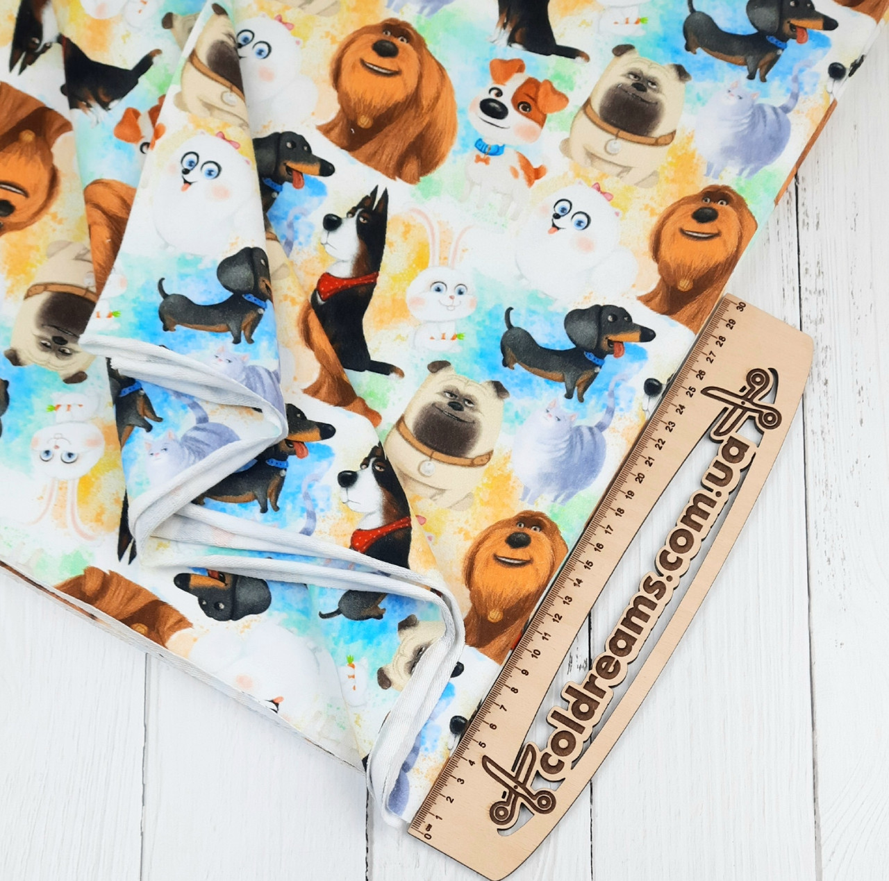 Футер двонитка "Домашні тварини" — 180 см. (дилжитал), фото 1