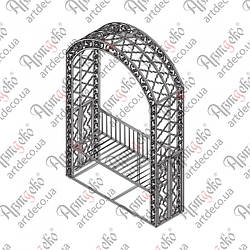 Лавка кована з перголою МК-12  1600х2400х500 КОМПЛЕКТ ЭЛЕМЕНТОВ