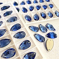 Swaro Пришивные стразы 10,5*18мм, форма-Drop, цвет Blue
