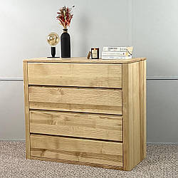 Комод «Еко» на 4 ящика из масива ясену в натуральному кольорі