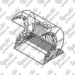 Кована лавка з навісом 2000х2000х1500 КОМПЛЕКТ ЭЛЕМЕНТОВ