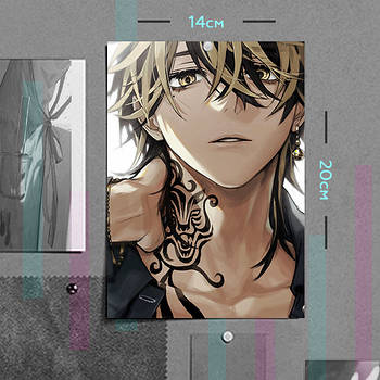 "Казутора Ханемія (Токійські месники / Tokyo revengers)" плакат (постер) розміром А5 (14х20см)