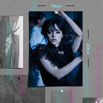 "Венздей Аддамс (Венздей / Wednesday)" плакат (постер) розміром А5 (14х20см)