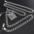 Цепочка чоловіча Бісмарк і ладанка Святий Миколай іконка срібло 925, фото 9