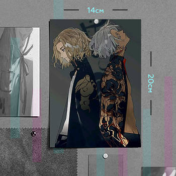 "Майкі і Ізана Курокава (Токійські месники / Tokyo revengers)" плакат (постер) розміром А5 (14х20см)