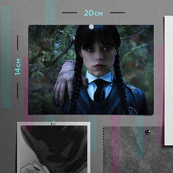 "Венздей Аддамс (Венздей / Wednesday)" плакат (постер) розміром А5 (20х14см)