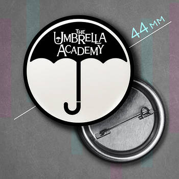 "Академия Амбрелла / Umbrella Academy" значок круглий на булавці Ø44 мм