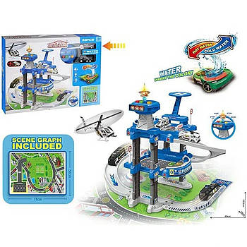 Гараж-парковка Поліцейська ділянка (3 поверхи, 2 машинки, 1 машинка змінює колір, світло, звук, в коробці) 660 А-304