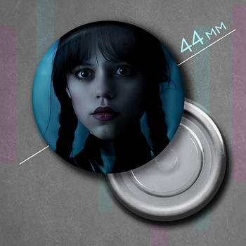 "Венздей Аддамс (Венздей / Wednesday)" магніт круглий Ø44 мм