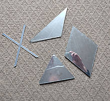 Дзеркальні пластикові наклейки Композиція з ромбів і трикутників 8 шт. набір Б317-8, фото 5