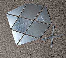 Дзеркальні пластикові наклейки Композиція з ромбів і трикутників 8 шт. набір Б317-8, фото 4