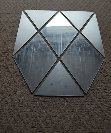 Дзеркальні пластикові наклейки Композиція з ромбів і трикутників 8 шт. набір Б317-8, фото 1