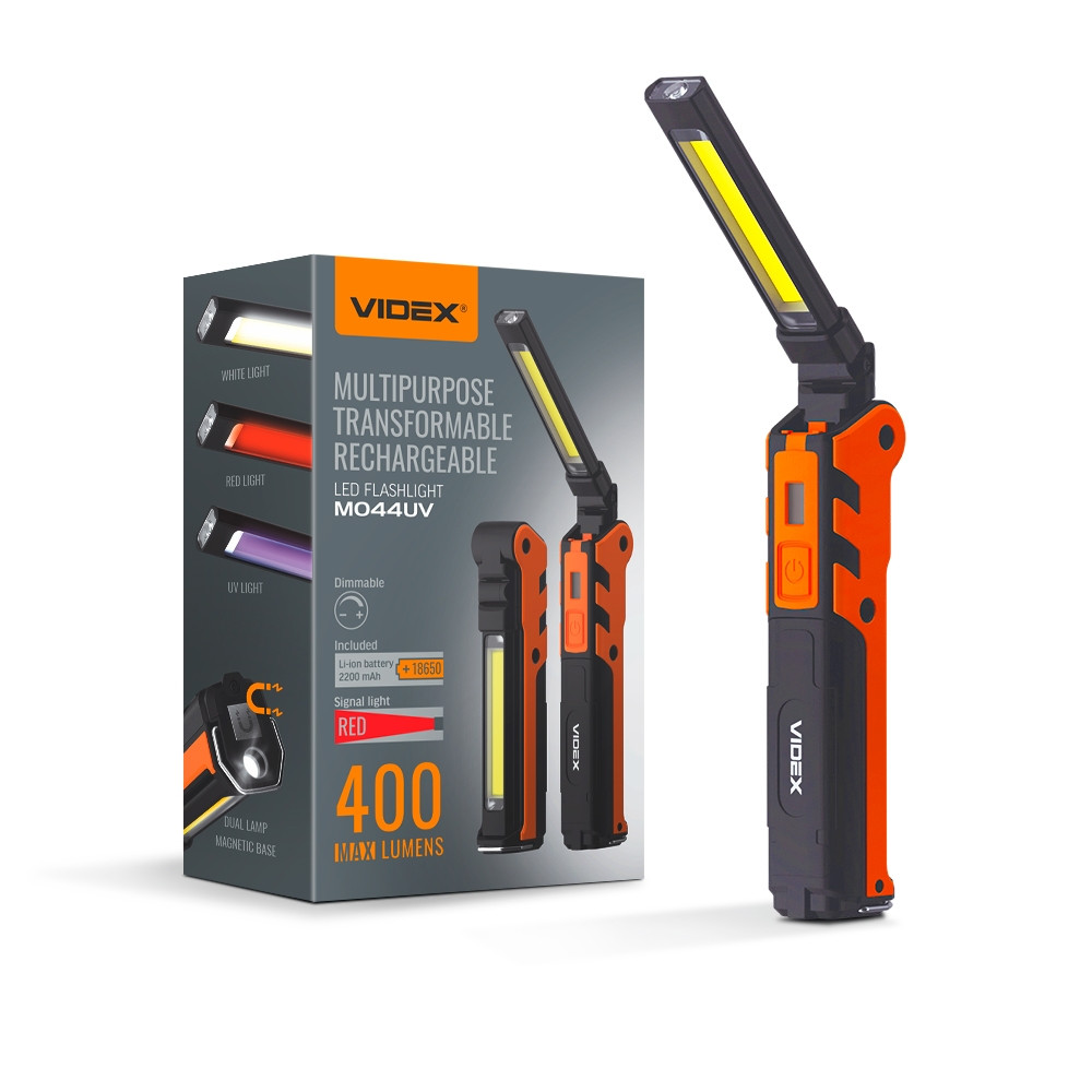 Ліхтар портативний багатоцільовий VIDEX VLF-М044UV 4000Lm 4000K, фото 1