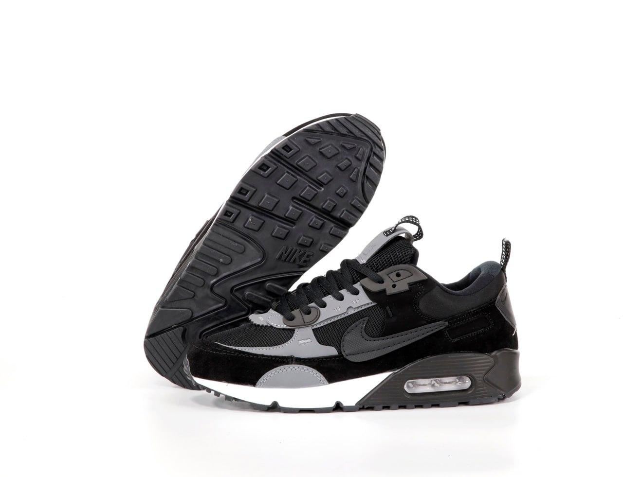 Чоловічі спортивні кросівки Nike Air Max 90 Futura Black White (Найк Аїр Макс 90 Футура чорно-білі)