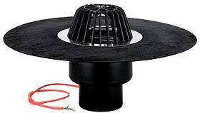 Покрівельна лійка DN110 з бітумним полотном та підігрівом (10-30Вт/230В) HL62.1H/1