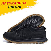 Осенние весенние мужские кожаные кроссовки New Balance Нью Беланс черные из кожи весна осень *95 чорн*