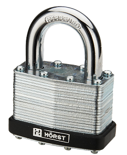 Замок підвісний з ламінованої сталі HORST HR-LS-50E