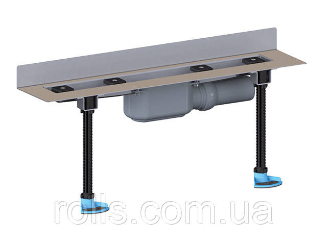 Кутовий душовий лоток "ПЛОСКОЇ" версії (пристінне встановлення) для лінійного відведення води HL50WF.0/90, фото 1