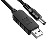 Кабель c преобразователем USB 5V - DC 5.5-2.1 / 12V для роутера, видеокамеры