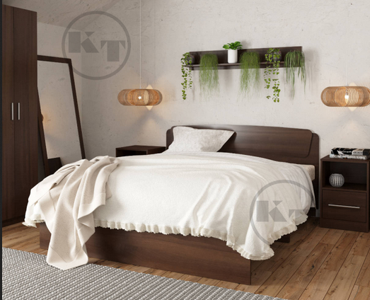 Двуспальная кровать Компанит Классика -160_в интерьере спальни