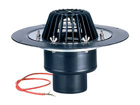 Покрівельна лійка DN110 із затискним елементом та підігрівом (10-30Вт/230В). HL62.1/1