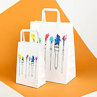 Подарочный пакет ярких цветов 150*90*240 Бумажные пакеты для канцтоваров "Краски"