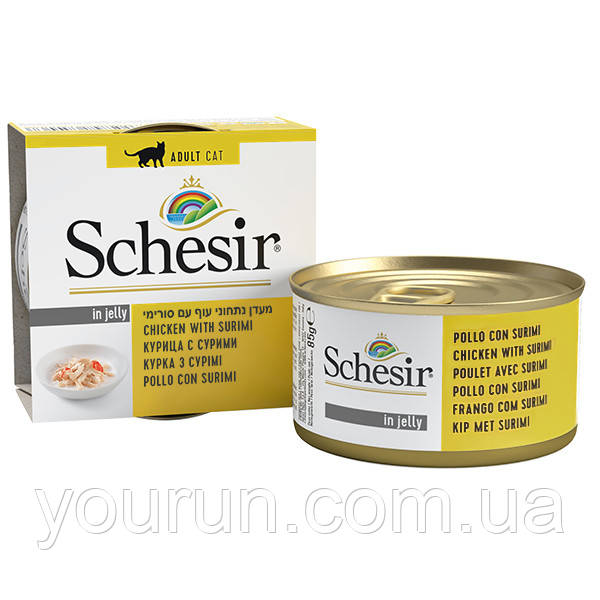 Schesir ФІЛЕ КУРКИ З СУРІМІ (Chicken Surimi) вологий корм консерви для кішок, банку 85гр