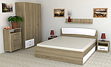 Двоспальне ліжко Класика-160х200 см Компаніт з узголів'ям лдсп дуб-сонома, фото 2