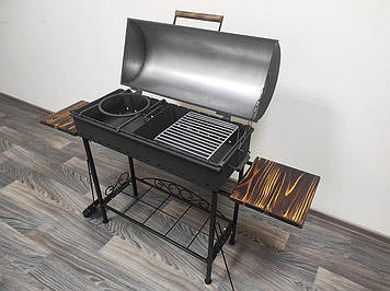 Мангал із кришкою барбекю Vulkan Delta 80 см. 5 мм. Зі столиками. В комплекті  повний набор аксесуарів