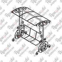 Кованые качели с навесом 2000х2200х1280 (МК-03) КОМПЛЕКТ ЭЛЕМЕНТОВ