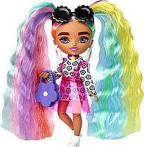 Лялька Барбі міні Екстра Mattel Barbie Extra Minis Doll #6 Леді веселка HHF82