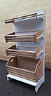 Торгові хлібні стелажі «Модерн» 190х95 см., на 4 лотки, кремові, Б/у, фото 3