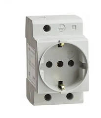 Модульна розетка  на DIN-рейку із заземленням 16А (LM688)