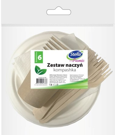 Одноразовий набір посуду Стелла "Компашка" ЕКО на 6 персон