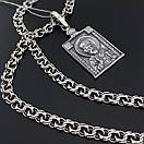 Цепочка чоловіча Бісмарк і ладанка Святий Миколай іконка срібло 925, фото 10