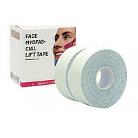 Тейп Кинезио 2.5 см, кинезиологическая лента для лица, Kinesiology Tape, 2,5 см, упаковка 2 шт, Белый