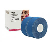 Тейп Кинезио 2.5 см, кинезиологическая лента для лица, Kinesiology Tape, 2,5 см, упаковка 2 шт, Темно-Синий