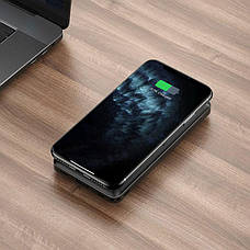 УМБ Power Bank (зовнішній акумулятор) Hoco 10000 мАг J50 Surf з безпровідною зарядкою Чорний, фото 6