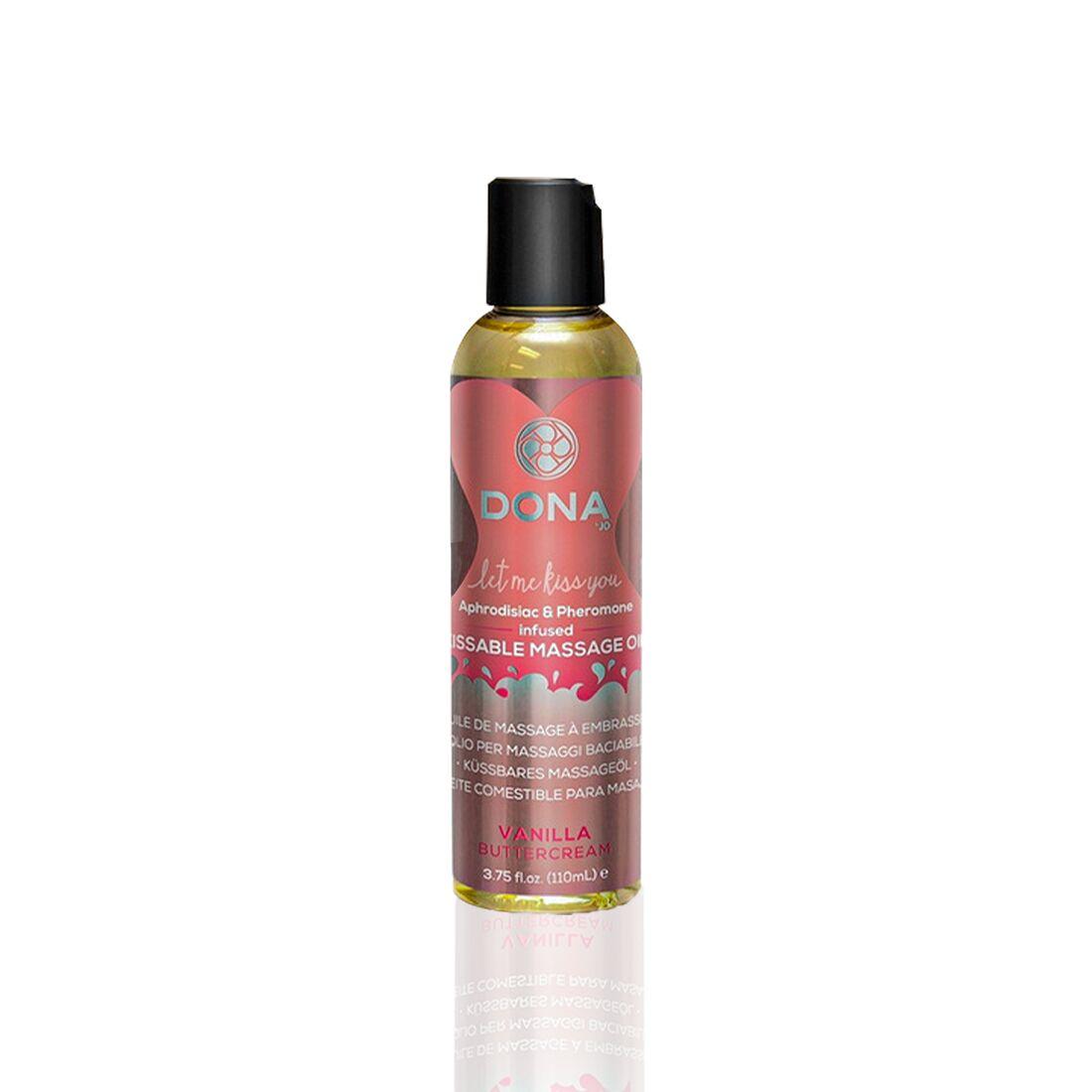 Массажное масло DONA Kissable Massage Oil Vanilla Buttercream (110 мл) можно для оральных ласк. - фото 1 - id-p1751568328