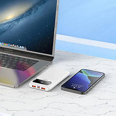 УМБ Power Bank (зовнішній акумулятор) Hoco 10000 мАг J81 Fast Way Білий (6931474751799), фото 4