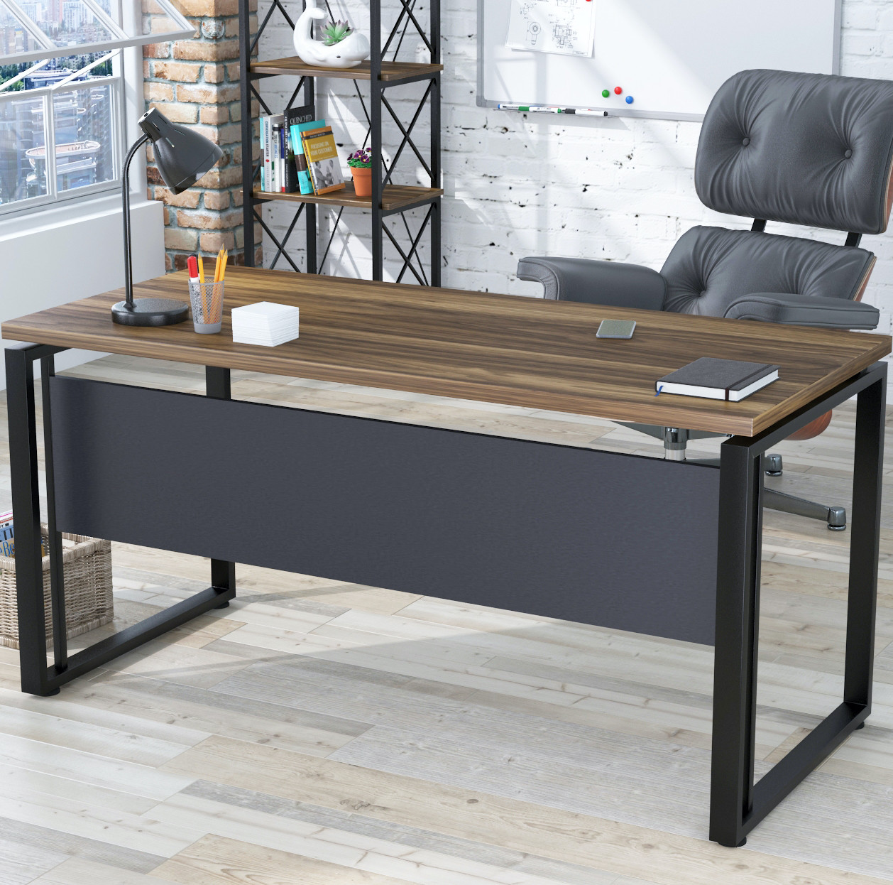 Стіл офісний G-160-32 з царгою (1350*700) TM Loft design