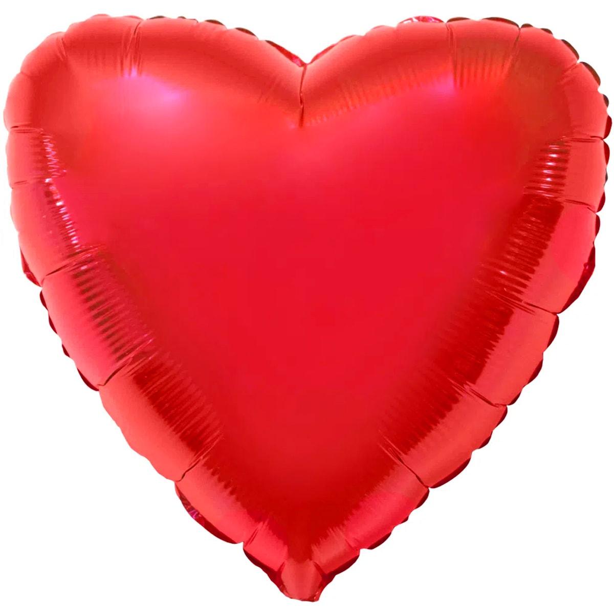 Фольгована кулька "Серце" червоне металік Flexmetal 32"(80см.) 1шт.