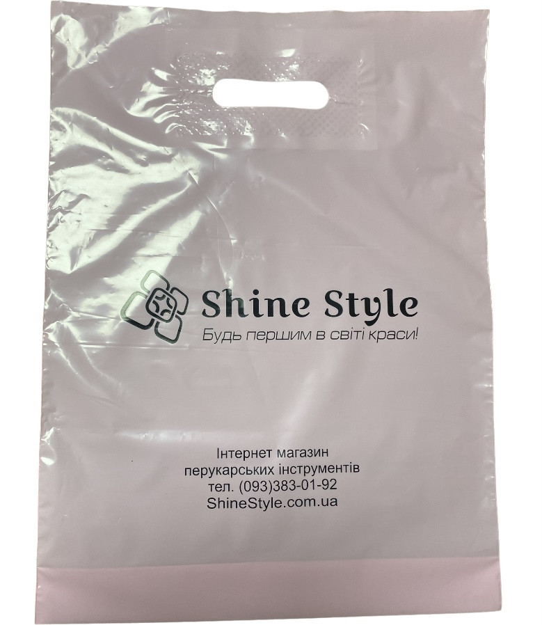 Фірмовий пакет Shine Style рожевий 30х40см