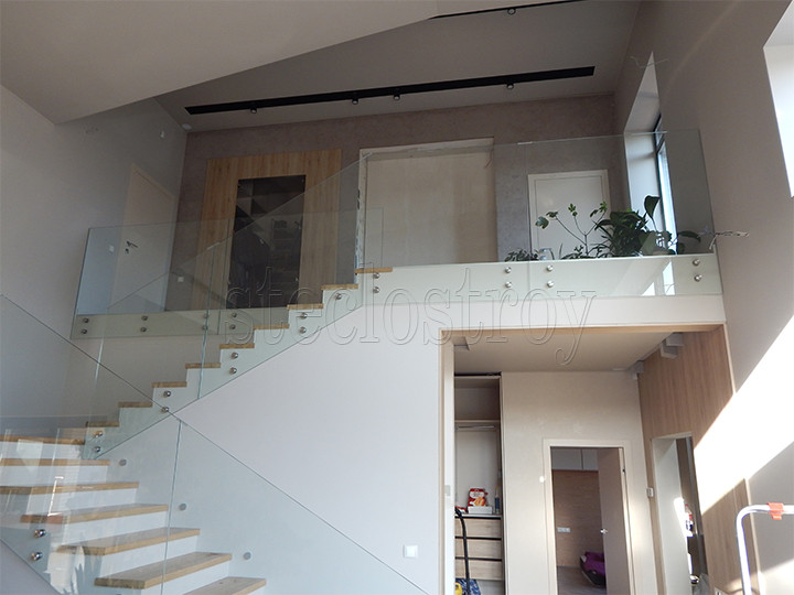 Скляні перила для сходів, фото 1