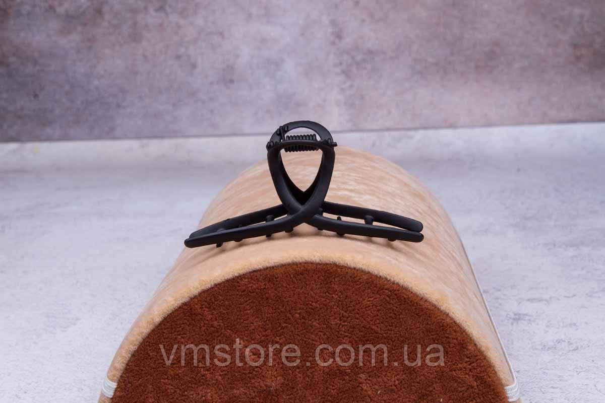 Крабік для волосся, металевий, маленький, матовий чорний, фото 1