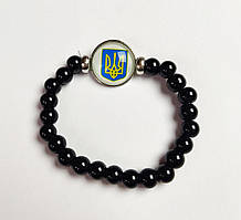 Браслет на руку UKRAINE Патріотичний герб України Люмінофорний Чорний 19 см