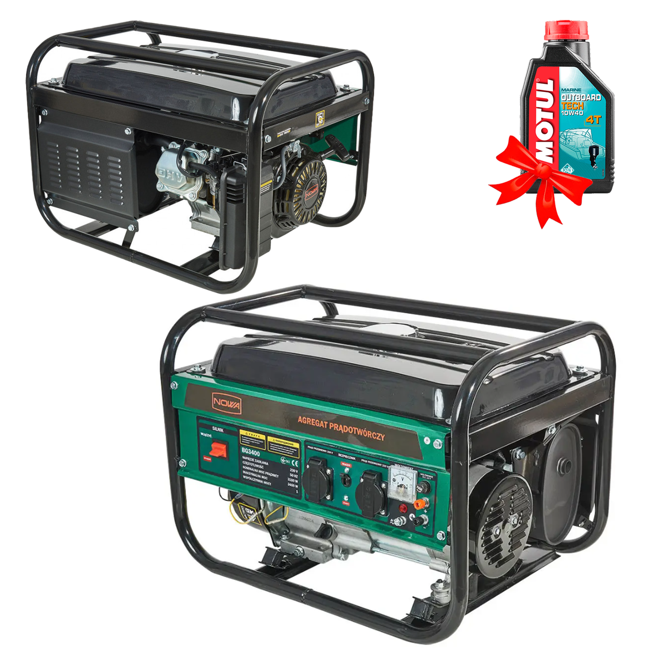 Генератор бензиновий ручний стартер NOWA BG 3400, квт 3,4 Потужність, л. 7,5, фото 1